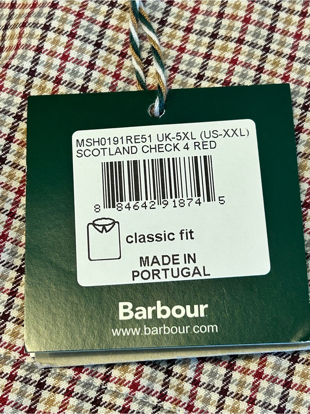 Barbour Scotland Check Button Down Shirt NWT - Picture 3 of 6